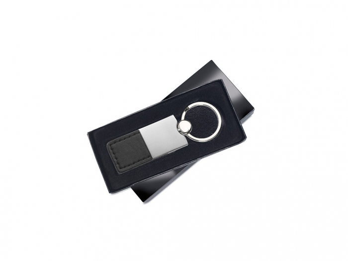 Metal and PU leather key ring