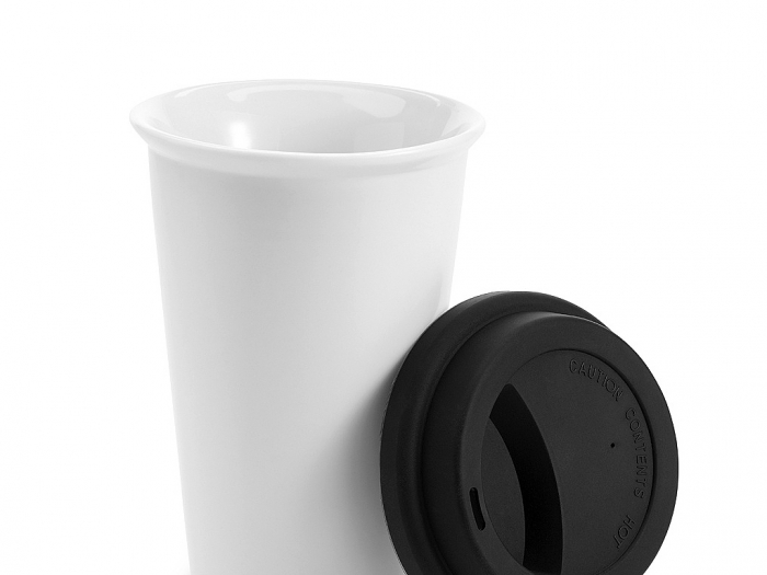 Double wall ceramic travel cup