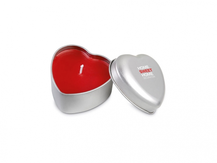 Heart shaped red colour candle