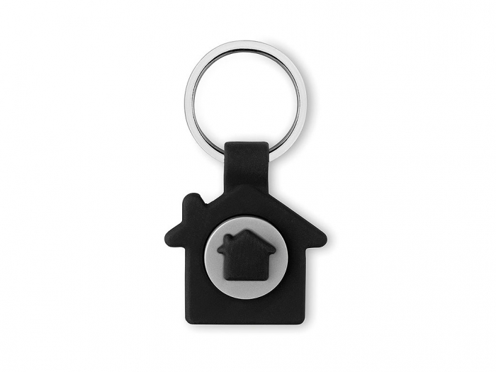 House shaped key ring with token
