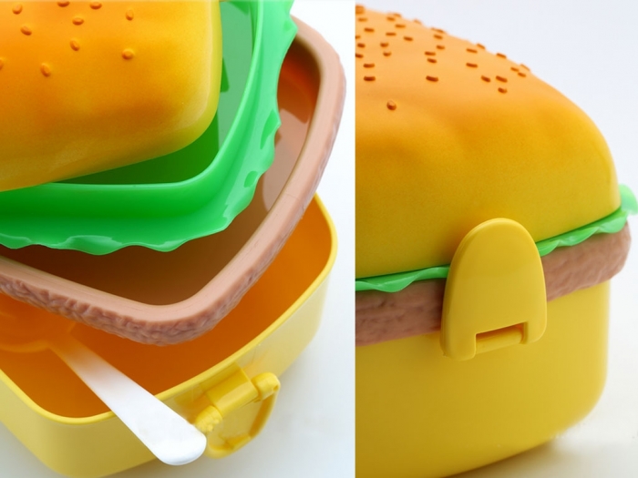 Hamburger shape plastic lunch box