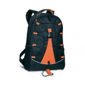 Black backpack with colourful accents