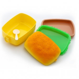 Hamburger shape plastic lunch box