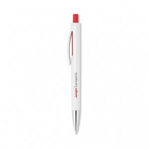 Retractable pen with white bar