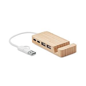 Bamboo USB hub Hubstand